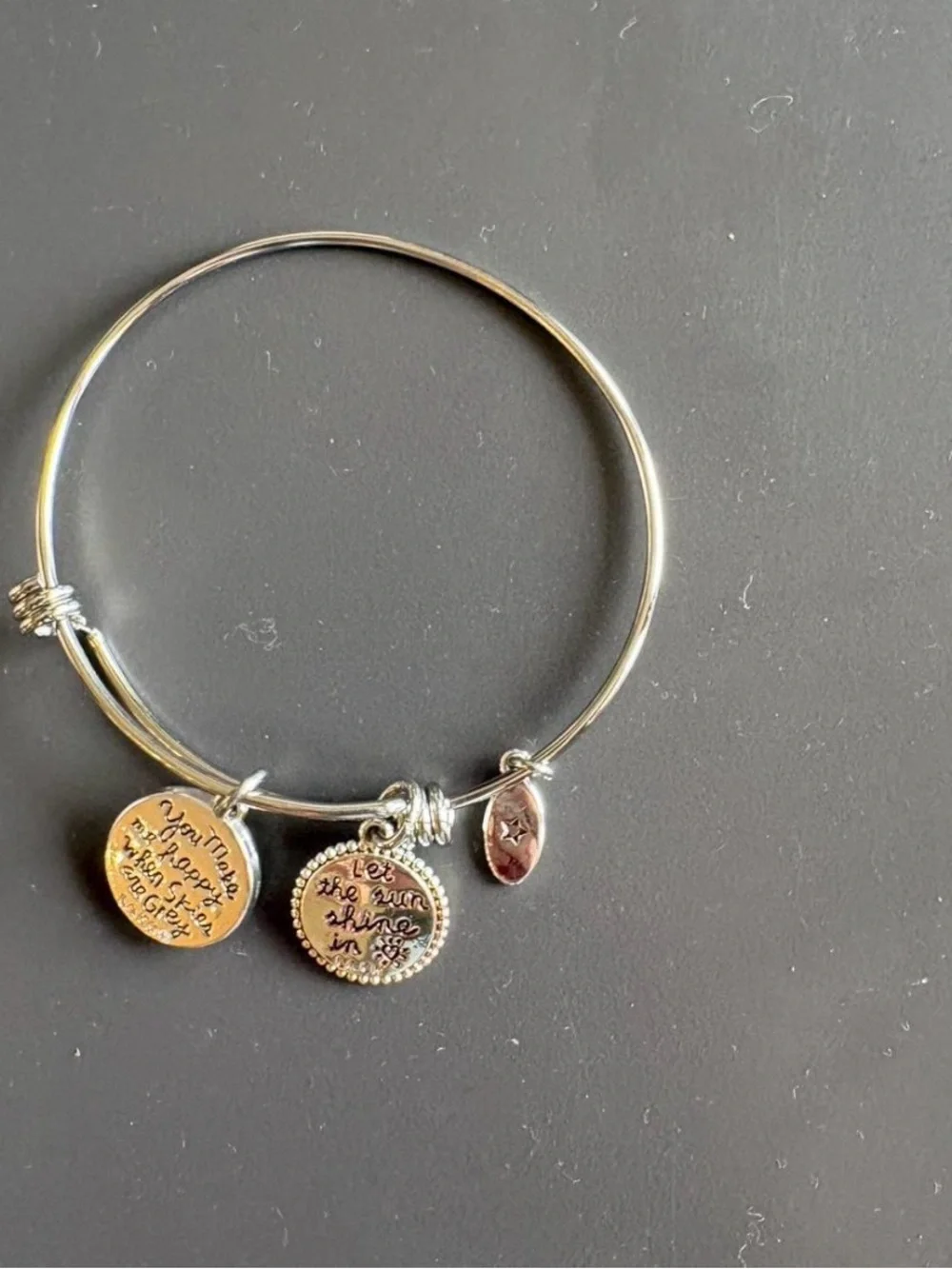Silver Charm Bangle Bracelet Set - Women's Silver Tone Charms